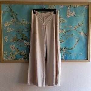 Escada Cream Wide-Leg High-Rise Trouses Size 34